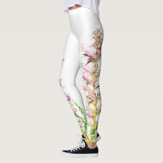 Leggings Le pourpre rose soutient les guêtres florales de (Gauche)