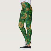 Leggings Le pré en vert et jaune (Gauche)