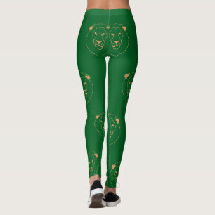 Leggings Le Regard du Lion : Contour Doré