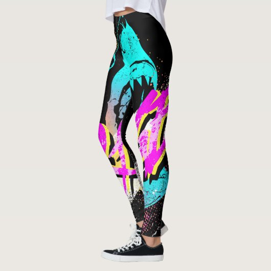 Leggings Le requin bleu des années 80 et 90 (Gauche)