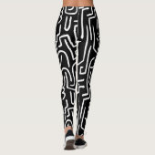 Leggings Le résumé raye 130318 - blanc sur le noir (Dos)
