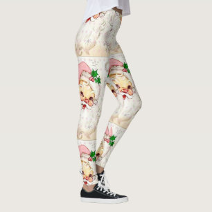 Leggings Le rétro de Noël de Père Noël Vintage avec Cas