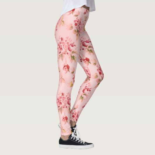Leggings Le rose Positionne Les Fleurs Florales Aquarelle L (Droite)