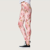 Leggings Le rose Positionne Les Fleurs Florales Aquarelle L (Gauche)