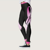 Leggings Le ruban rose personnalise le cancer du sein survi (Gauche)