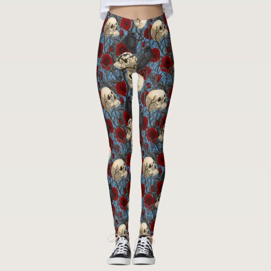 Leggings Le secret de Raven. Illustration gothique sombre e (Devant)