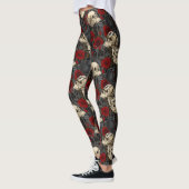 Leggings Le secret de Raven. Illustration gothique sombre e (Gauche)