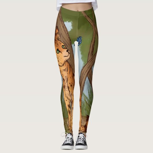 Leggings Le Serval et le Papillon (Devant)