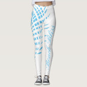 Leggings Le Sky Blue White Palm Tree Leaf Beach Bliss Cool (Devant)