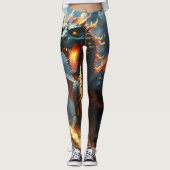 Leggings "Le souffle d'Inferno : la flamme du dragon" (Devant)