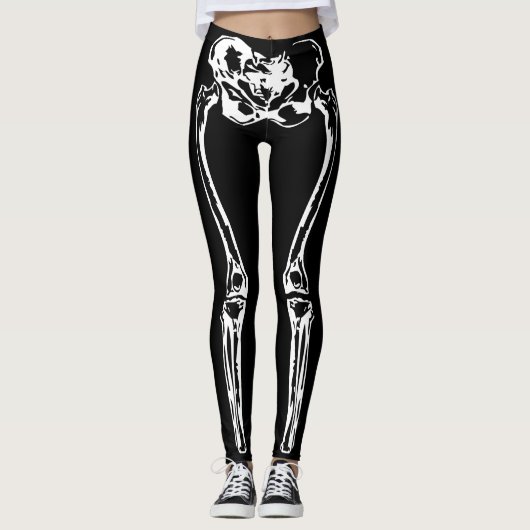 Leggings Le squelette éffrayant désosse Halloween (Devant)