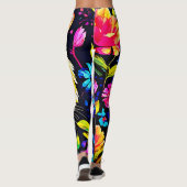 Leggings Le tigre dans un rêve floral (Dos)