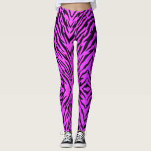 Leggings Le tigre pourpre au néon barre le poster de animal