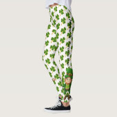 Leggings Le trèfle vert de la Saint Patrick sur le blanc br (Gauche)