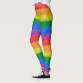 Leggings Le tricot de drapeau d'arc-en-ciel barre le motif (Gauche)