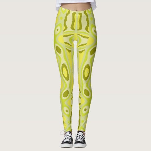 Leggings Le vent de lave - Les verts jaunes (Devant)