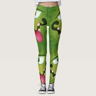Leggings Le visage fou du monstre vert