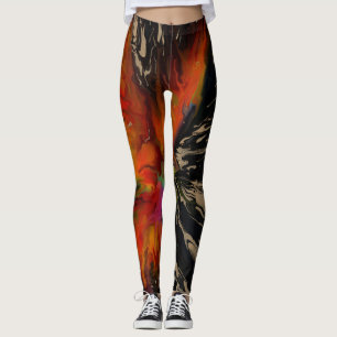 Leggings Le vol du phénix – Renaissance abstraite ardente