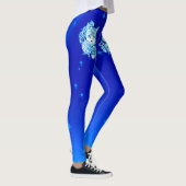 Leggings Le yoga bleu d'Athleisure de chat de 10 nuances (Droite)