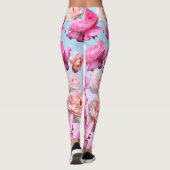Leggings Le yoga rose romantique d'Athleisure de roses (Dos)