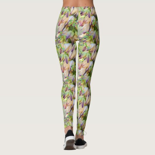 Leggings le yucca de désert fleurit vert clair (Dos)