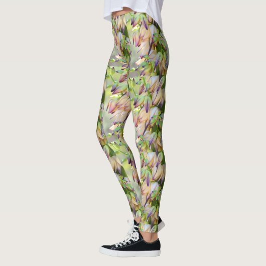 Leggings le yucca de désert fleurit vert clair (Gauche)