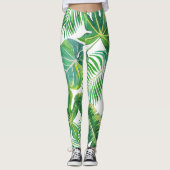 Leggings Leafs tropicaux Hawaii Moderne plage d'été Moderne (Devant)