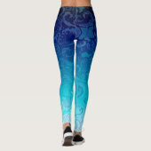 Leggings L'eau tourbillonne sur l'arrière - plan bleu de (Dos)