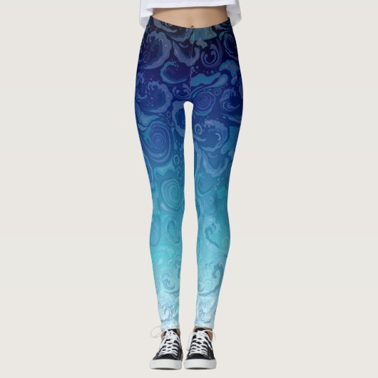 Leggings L'eau tourbillonne sur l'arrière - plan bleu de (Devant)