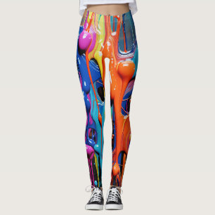 Leggings Lecteurs de peinture Abstraits colorés (17)