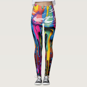 Leggings Lecteurs de peinture Abstraits colorés (19)