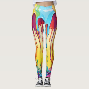 Leggings Lecteurs de peinture Abstraits colorés (29)