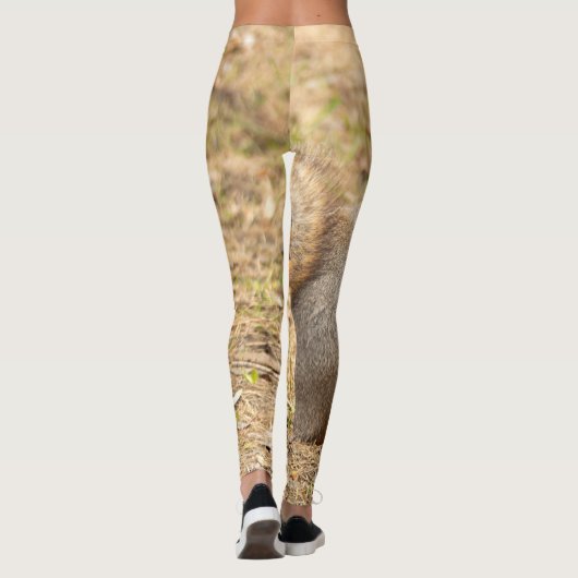 Leggings L'écureuil mignon mange une photo de noix (Dos)