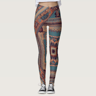 Leggings "Left Knee Patch" style sarong motif du sud-ouest