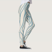 Leggings Legage haute puissance : blanc / bleu (Droite)