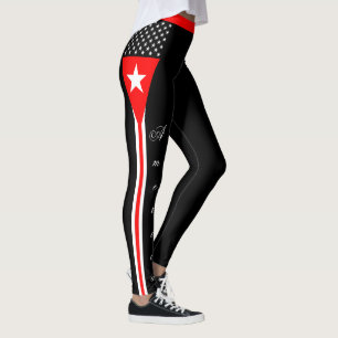 Leggings Légende de la ligne rouge mince, Amérique, drapeau