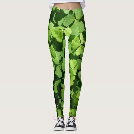 Leggings Légende du Motif des Clovers verts (Devant)