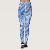 Leggings Légende florale pour femmes bleu Motif d'impressio (Dos)