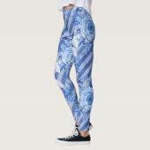 Leggings Légende florale pour femmes bleu Motif d'impressio (Gauche)