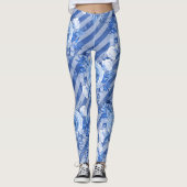 Leggings Légende florale pour femmes bleu Motif d'impressio (Devant)