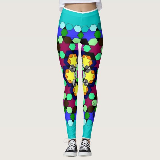 Leggings Légendes 3D élégantes à motif nid d'abeille mince (Devant)