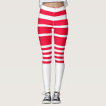 Leggings Légendes à manches rouges et blanches<br><div class="desc">Les shorts rayés rouges et blancs font des légumineuses à l'ambiance nautique.</div>
