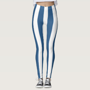 Leggings Légendes à rayures turquoises et blanches modernes
