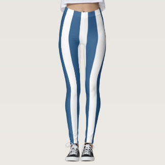 Leggings Légendes à rayures turquoises et blanches modernes
