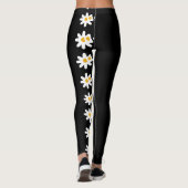 Leggings Légendes abstraites à fleurs noires uniques (Dos)