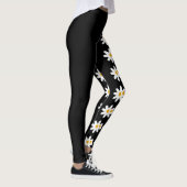 Leggings Légendes abstraites à fleurs noires uniques (Droite)