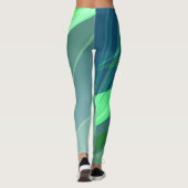 Leggings Légendes Abstraites aux couleurs vertes (Dos)