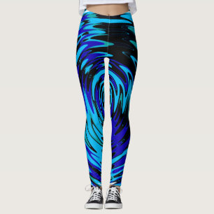 Leggings Légendes Abstraites avec des perruques en bleu noi