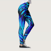 Leggings Légendes Abstraites avec des perruques en bleu noi (Droite)