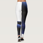Leggings Légendes Abstraites bleues et blanches (Dos)